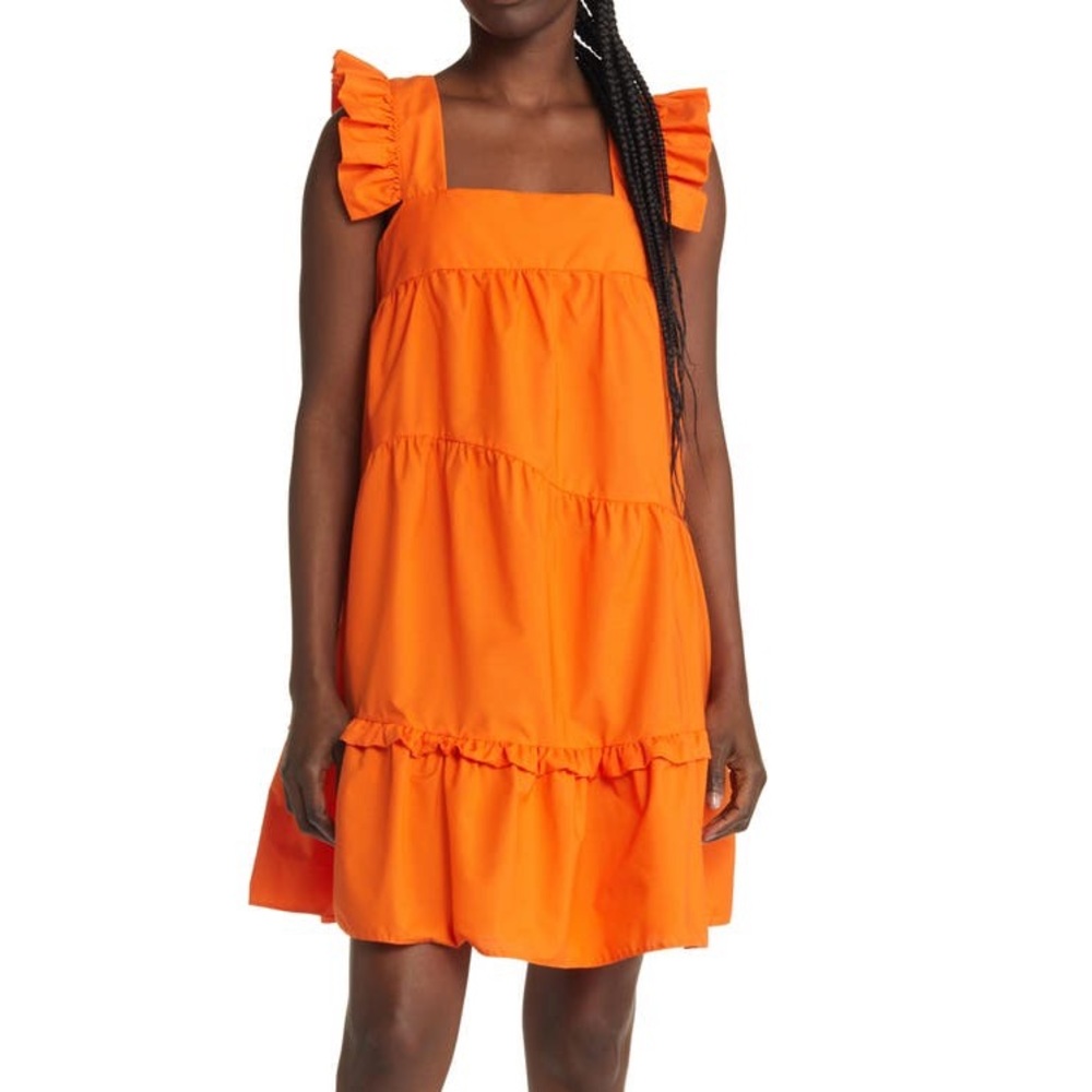 Ruffle Tiered Poplin Minidress